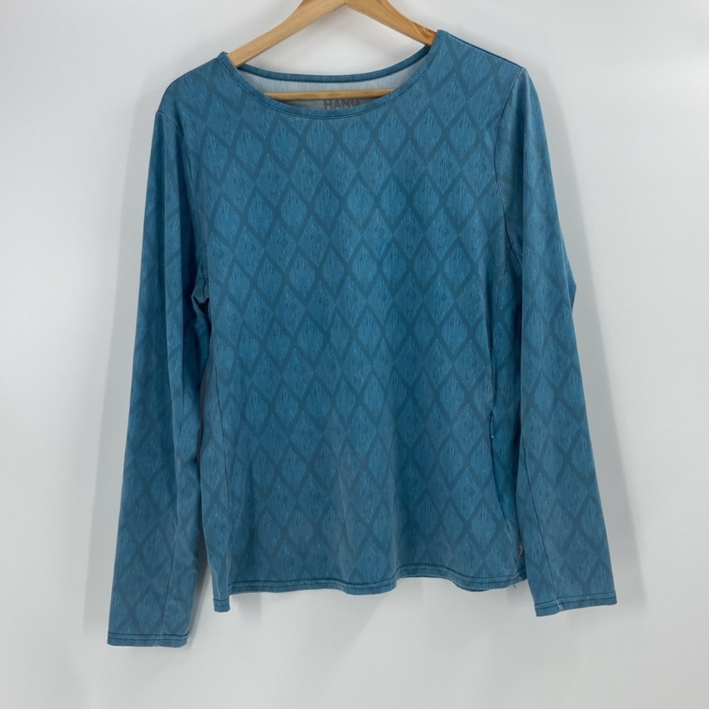 Hang Ten women's long sleeves top athletic activewear side zip pocket